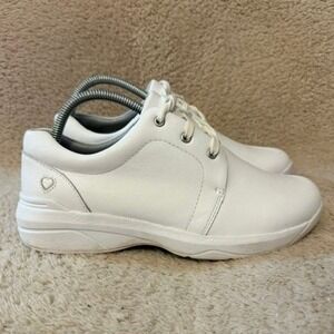 Nurse Mates Corby White Leather Nursing Shoes Slip Resistant Women's 8.5 Wide